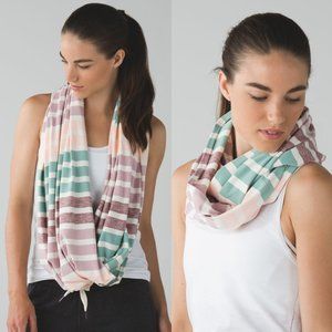 Lululemon Red & Green Striped Rulu Vinayasa Scarf